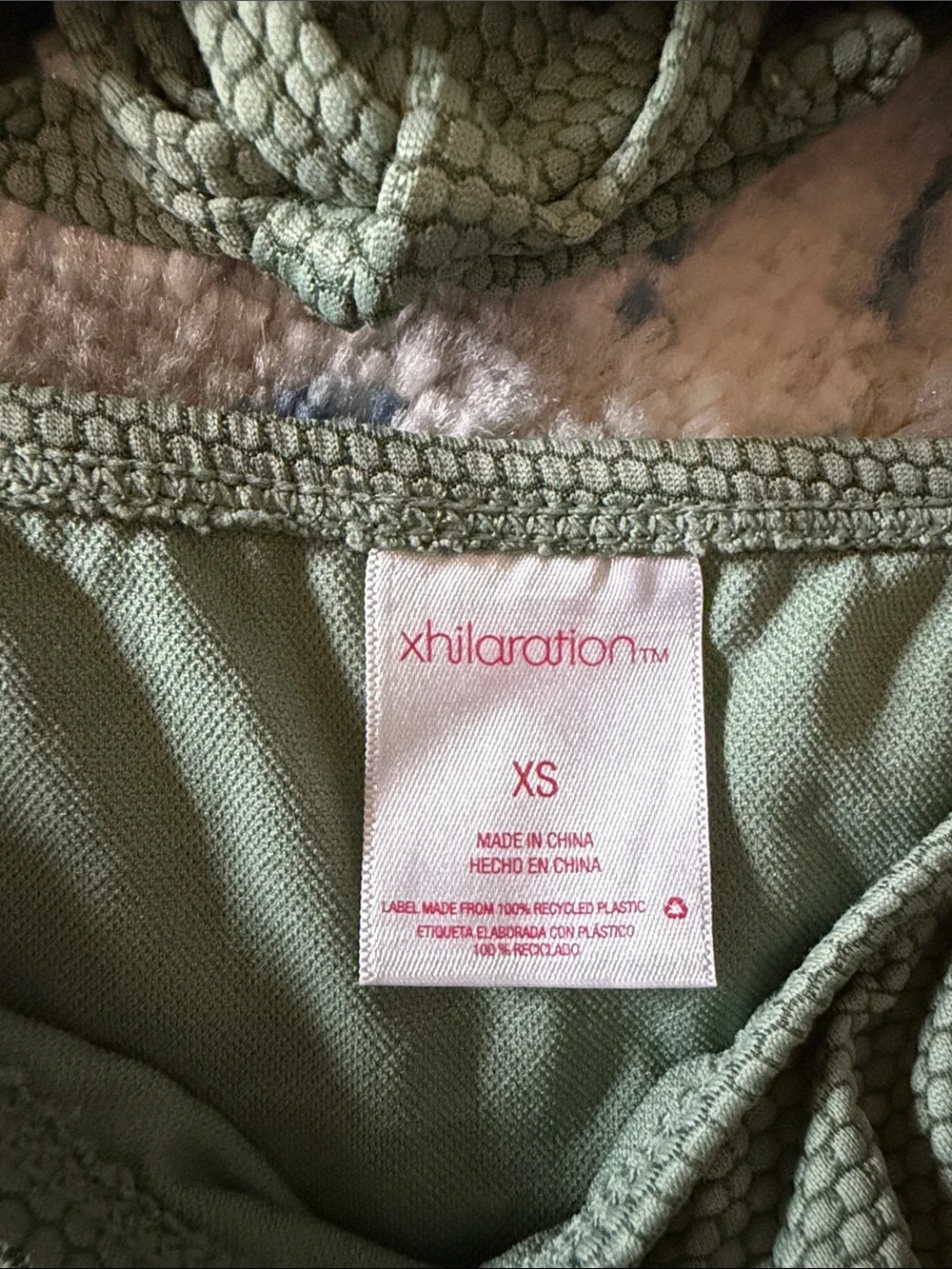 Xhilaration Olive Green Textured Triangle Bikini - Picture 2 of 2